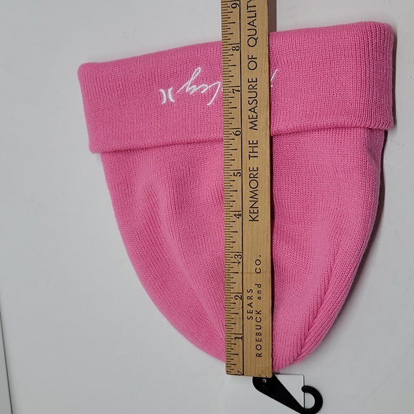 NWT Hurley Pink Knit Embroidered Beanie Hat - One Size - Picture 6 of 7